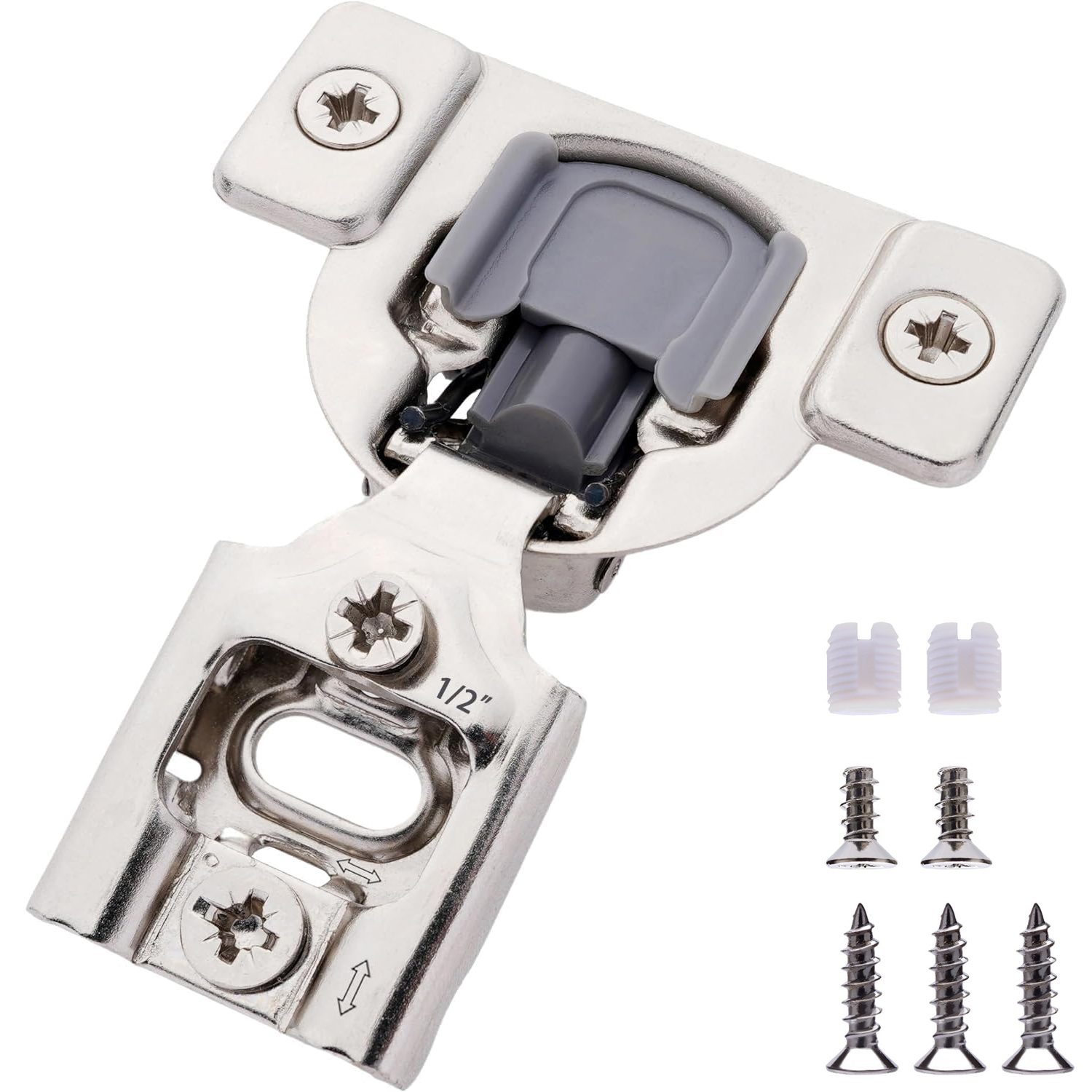 Furniture Hardware Replacement Parts - 1-2 inch Overlay Soft Close Hinges