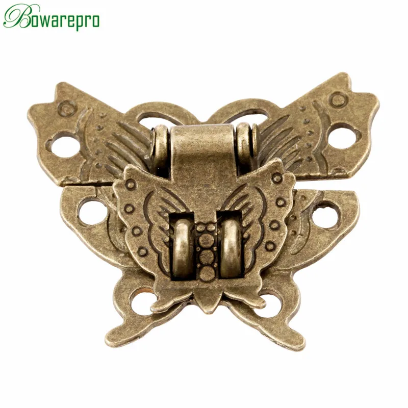 Furniture Hardware Wood - bowarepro 2Pcs Antique Bronze Hasp Latch