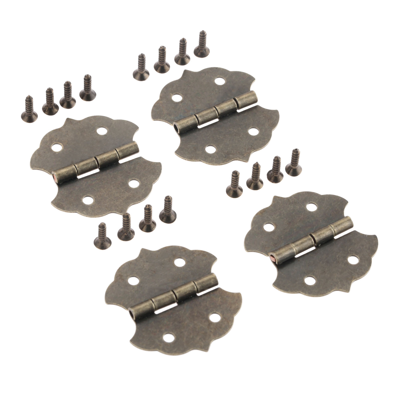 Furniture Hardware Replacement Parts - 4pcs Flat Hinges +16 screws Lace