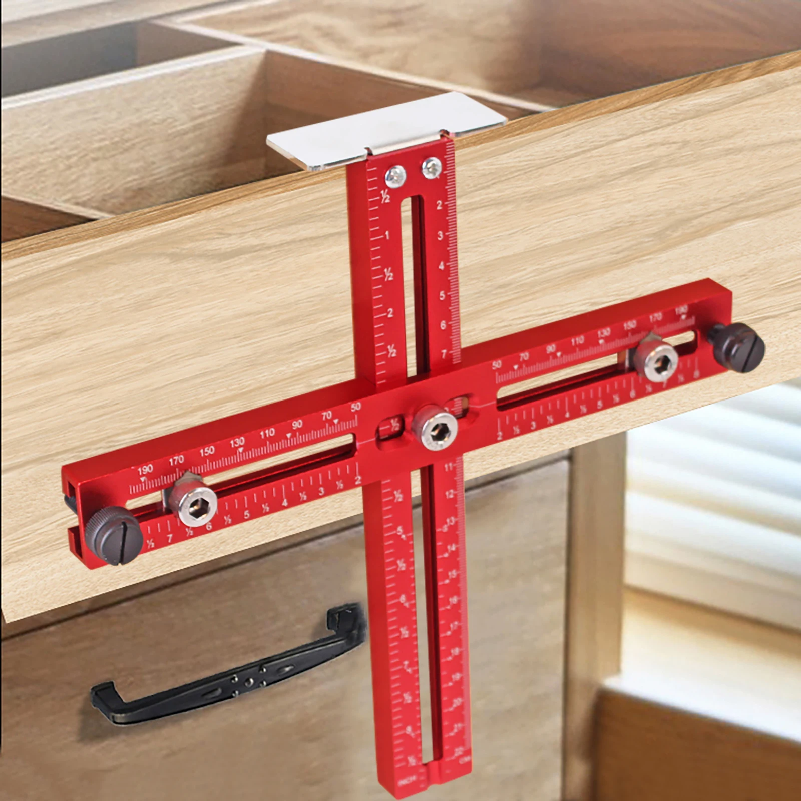 Furniture Hardware Supplies - Metric/Inch Handle Template Jig Drill Guide