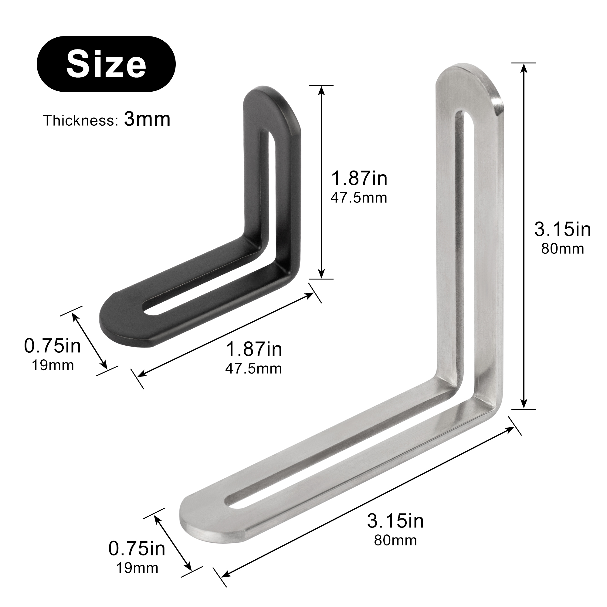 2pcs Corner Brackets Stainless - Furniture Hardware Screws recensione e prezzo