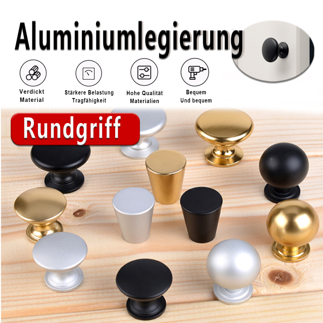 5PCS Aluminum  Kitchen Cupboar - Furniture Hardware Supplies recensione e prezzo